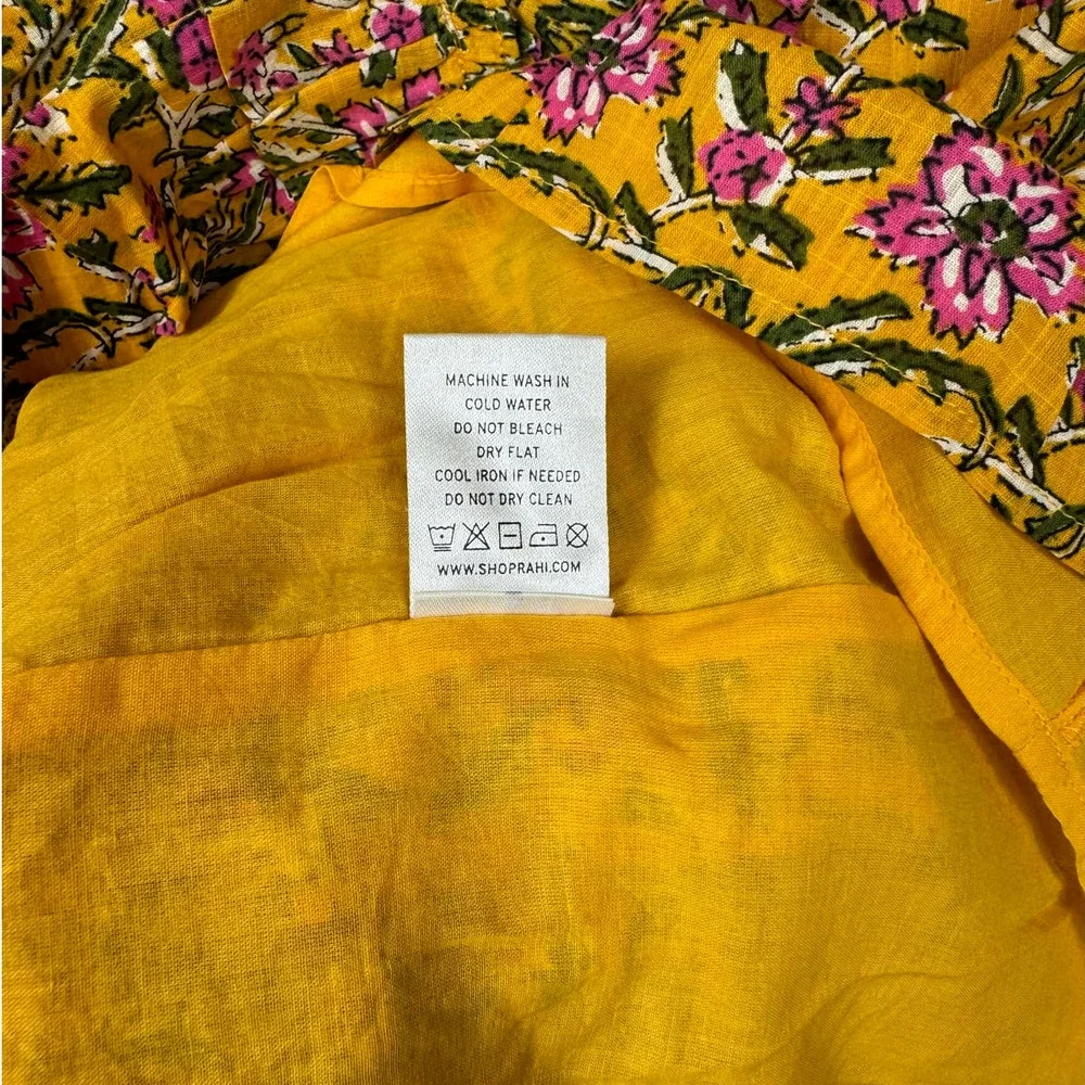 Rahi Del Sole Chiara Mini Dress in Yellow Floral Size M